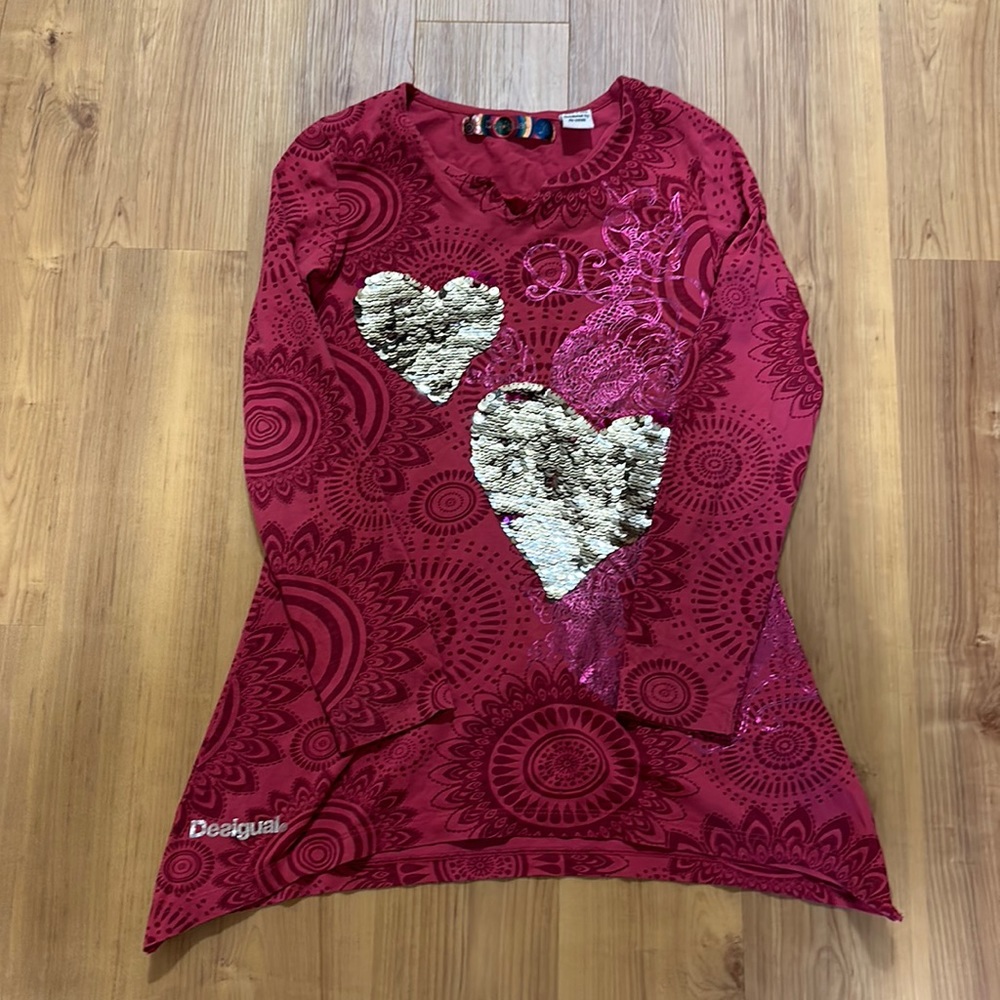 Desigual girls tunic with flip sequins